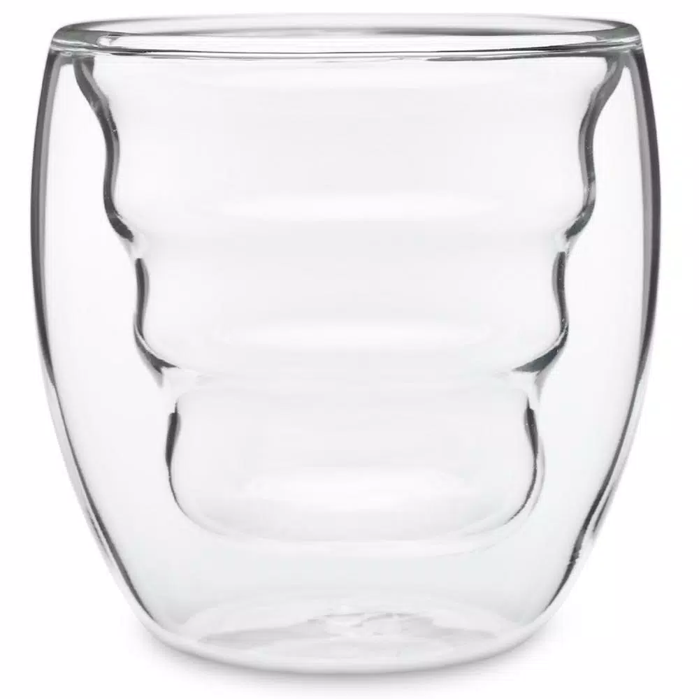 Ozeri Curva Artisan Series 8 oz. Double Wall Borosilicate Glass Tumblers, Set of 4