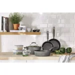 Rachael Ray Classic Brights 19-Piece Sea Salt Gray Nonstick Cookware Set with LocknLock Containers thumbnail 9