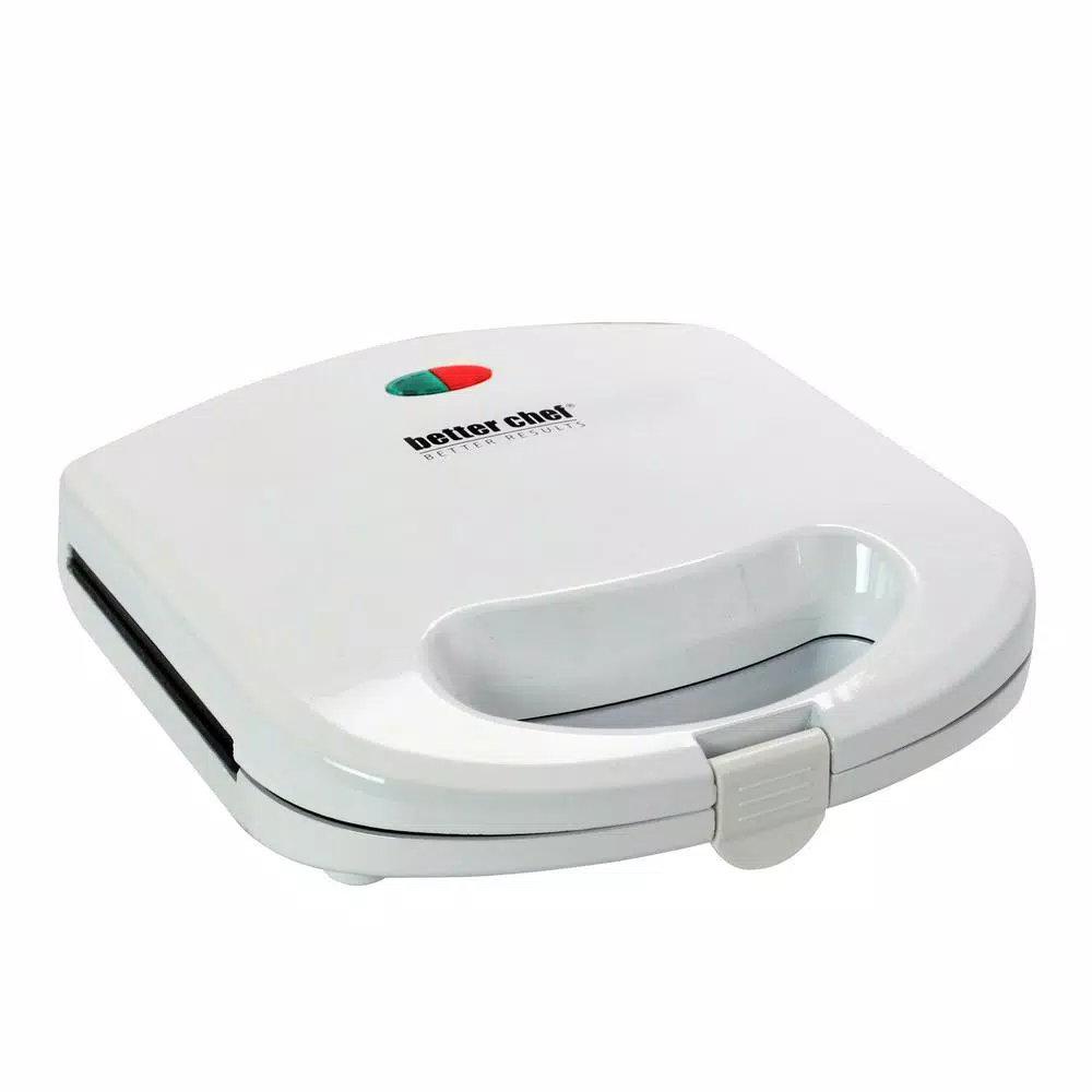 Better Chef Belgian Waffle Maker, 2-Slice Non-Stick Countertop Waffle Iron, White