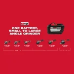 Milwaukee M18 FUEL 4-1/2 in. / 5 in. Brushless Cordless Angle Grinder Kit with Paddle Switch and (2) 6.0 Ah Batteries thumbnail 10