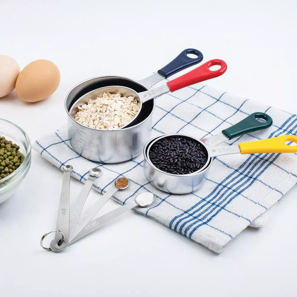 Fox Run 4-Piece Stainless Steel Measuring Cup Set with Color-Coated Handles