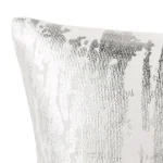 Safavieh Metallic Splatter White Striped 20 x 20 in. Throw Pillow with Down Alternative Fill thumbnail 3