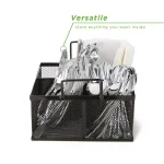 Mind Reader 4-Section Black Mesh Cutlery Caddy, Stainless Steel Flatware Organizer for Countertops thumbnail 3