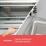 BLACK+DECKER 8-Slice Extra-Wide Convection Toaster Oven, Stainless Steel thumbnail 6