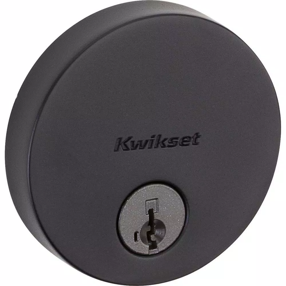 Kwikset Uptown Single Cylinder Deadbolt, Matte Black, SmartKey Security, ANSI Grade 1