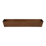 Kate and Laurel Forgeham Bronze Decorative Trough Tray - Antique Copper Metal Rectangle Organizer thumbnail 2