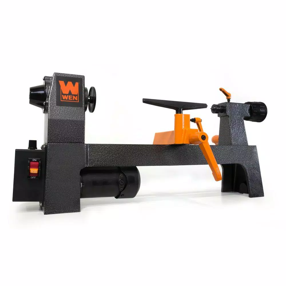 WEN 8 in. x 12 in. Variable Speed Mini Benchtop Wood Lathe, 3.2 Amp