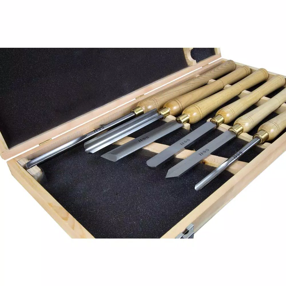 WEN 6-Piece Artisan Woodturning Chisel Set with HSS Blades and Ash Handles