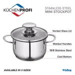 Frieling Küchenprofi 1.6 qt. Stainless Steel Stock Pot with Vented Glass Lid thumbnail 4