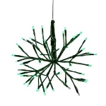 Alpine Corporation 10 in. Twig Snowflake Christmas Ornament with Green LED Lights thumbnail 1