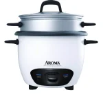 AROMA 6-Cup Pot Style Rice Cooker and Food Steamer, White thumbnail 1