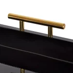 Kate and Laurel Lipton 18 in. Black and Gold Hexagon Decorative Serving Tray with Metal Handles thumbnail 4