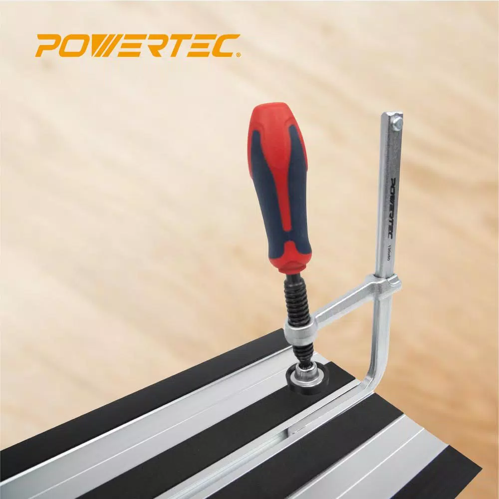 POWERTEC 7 in. Quick Screw Down Guide Rail Clamp with 2-3/8 in. Throat Depth (2-Pack)