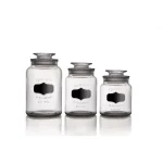Style Setter Chalkboard Clear Glass Canister Set, 3-Piece thumbnail 2