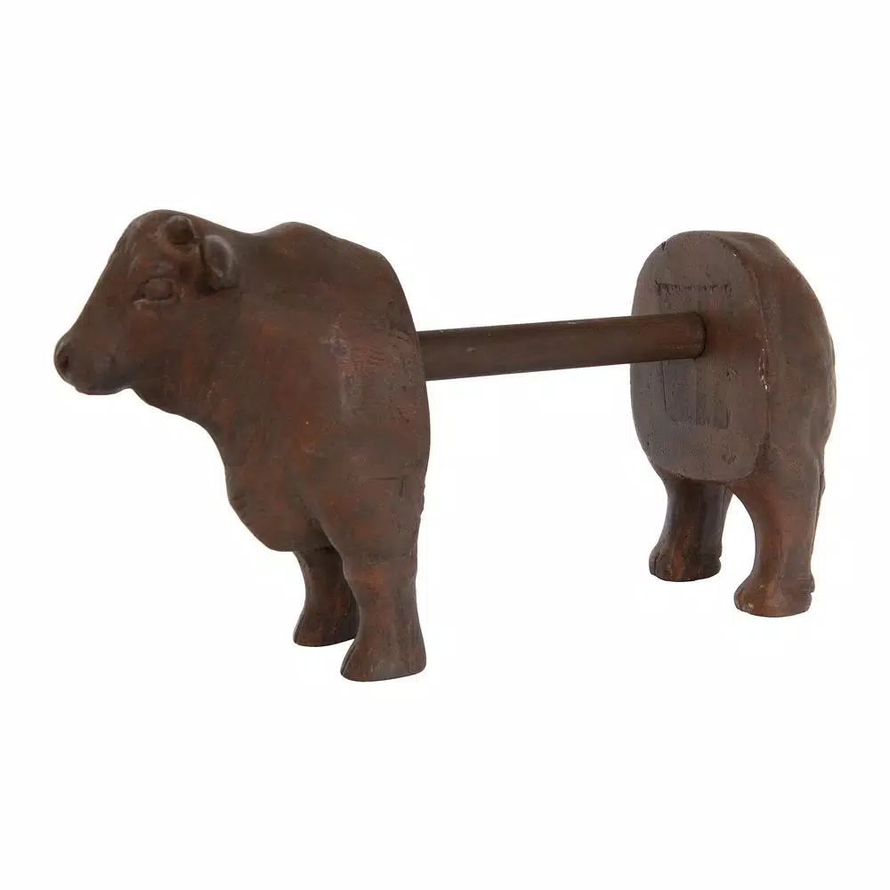 3R Studios Brown Cow Shaped Freestanding Paper Towel Holder - Farmhouse Style Resin