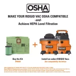 RIDGID 16 Gal. 6.5 Peak HP NXT Wet/Dry Shop Vacuum with OSHA/HEPA Filtration Kit thumbnail 12