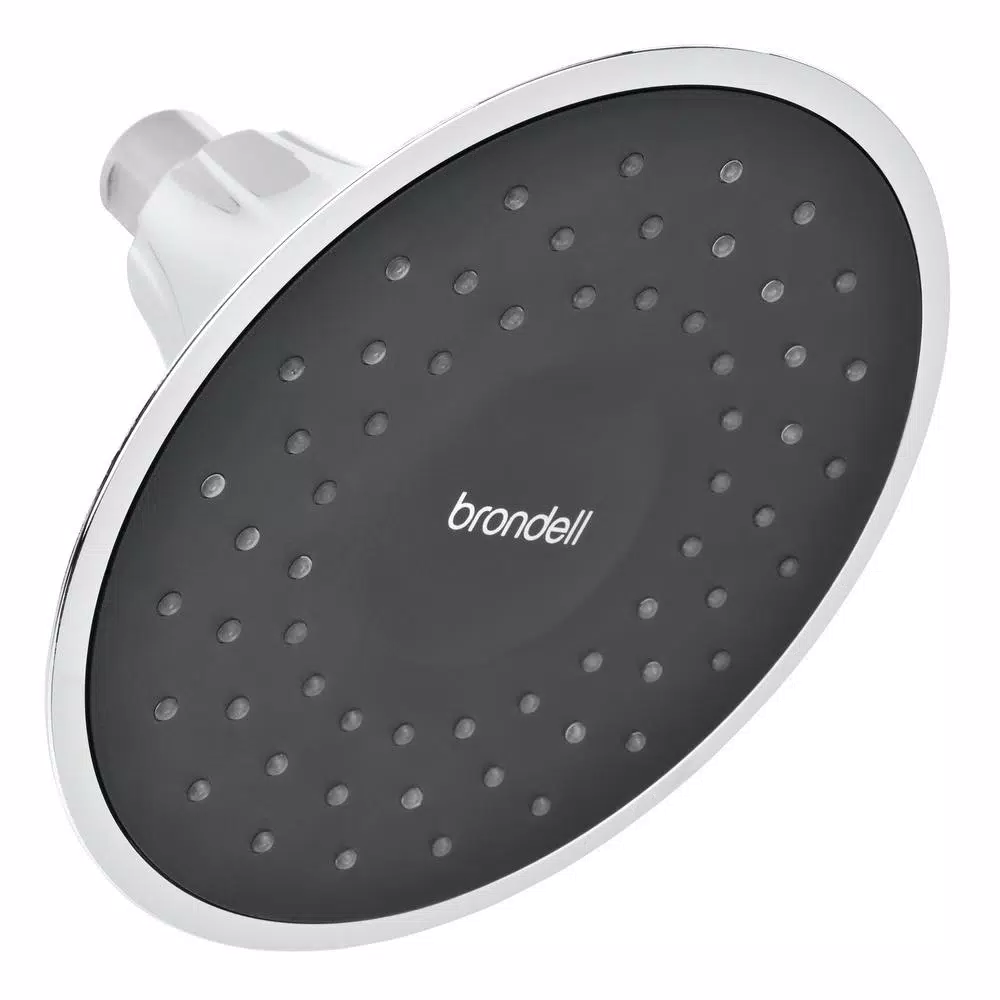 Brondell VivaSpring 6.5 in. Single Wall Mount Fixed Rain Shower Head with KDF Filtration, Chrome