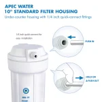 APEC Water Systems 10 in. White Industry Standard Filter Housing with 1/4 in. John Guest Quick Connect thumbnail 3