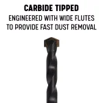Drill America DAM Series Carbide-Tipped Masonry Drill Bit Set, 5-Piece thumbnail 3