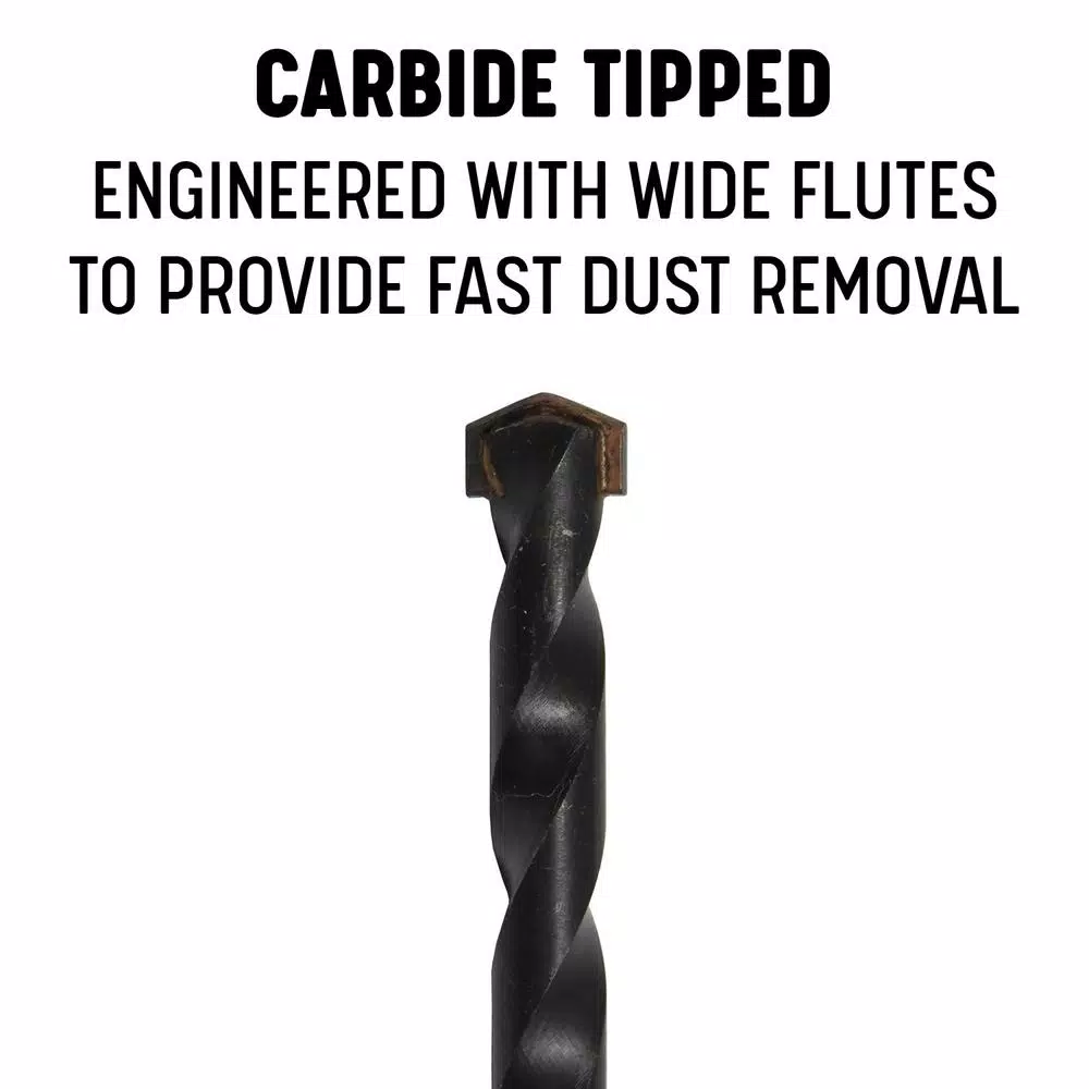 Drill America DAM Series Carbide-Tipped Masonry Drill Bit Set, 5-Piece