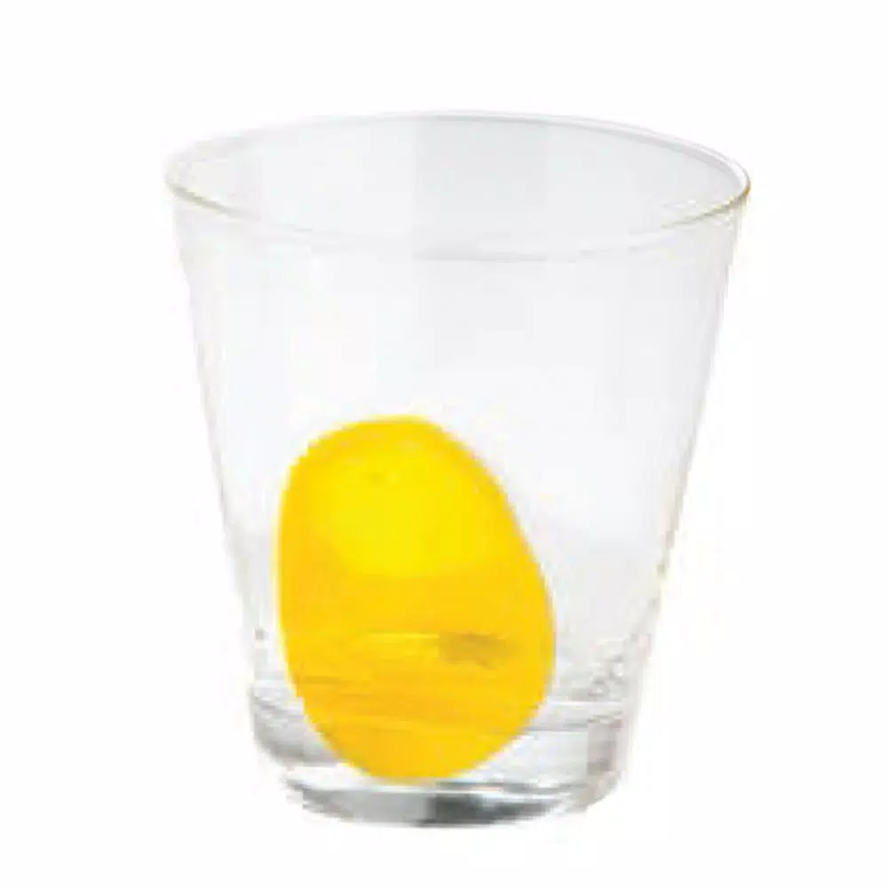 Abigails Clear Double Old-Fashioned Glass Set with Mouth-Blown Yellow Dot (Set of 4)