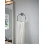 Design House GRAZ Park Polished Chrome Towel Ring - Modern Zinc Hand Towel Holder thumbnail 2