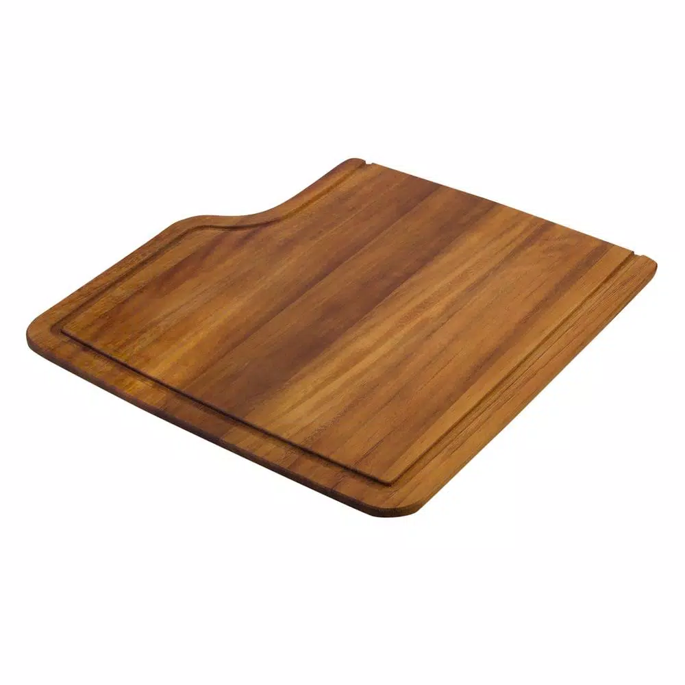 ALFI BRAND Iroko Wood Cutting Board - Large Rectangular Butcher Block for Chopping and Serving