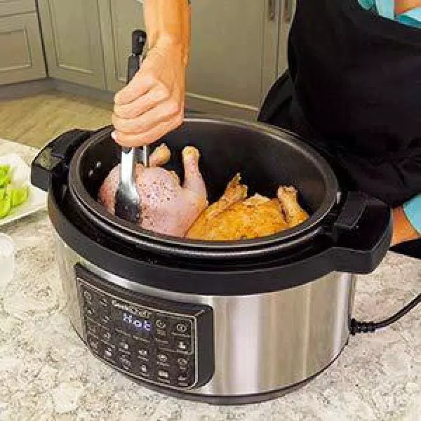 Boyel Living Geek Chef 8 Qt. Stainless Steel 12-in-1 Programmable Electric Pressure Cooker with Oval Non-Stick Pot