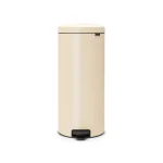 Brabantia 8 Gallon Almond Steel Step-On Trash Can with Soft-Close Lid thumbnail 1