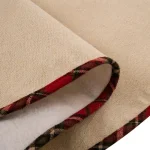 Glitzhome 48 in. Poinsettia Fabric Christmas Tree Skirt with Holly and Red Berries thumbnail 7