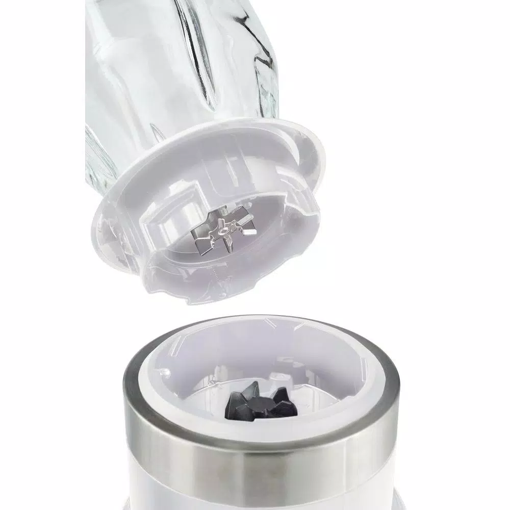 Braun PureMix 1000W Countertop Blender with 56 oz. Thermal Resistant Glass Jug, White and Stainless Steel