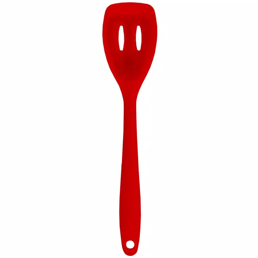 Unbranded Red Silicone Heat-Resistant Slotted Spoon for Non-Stick Cookware