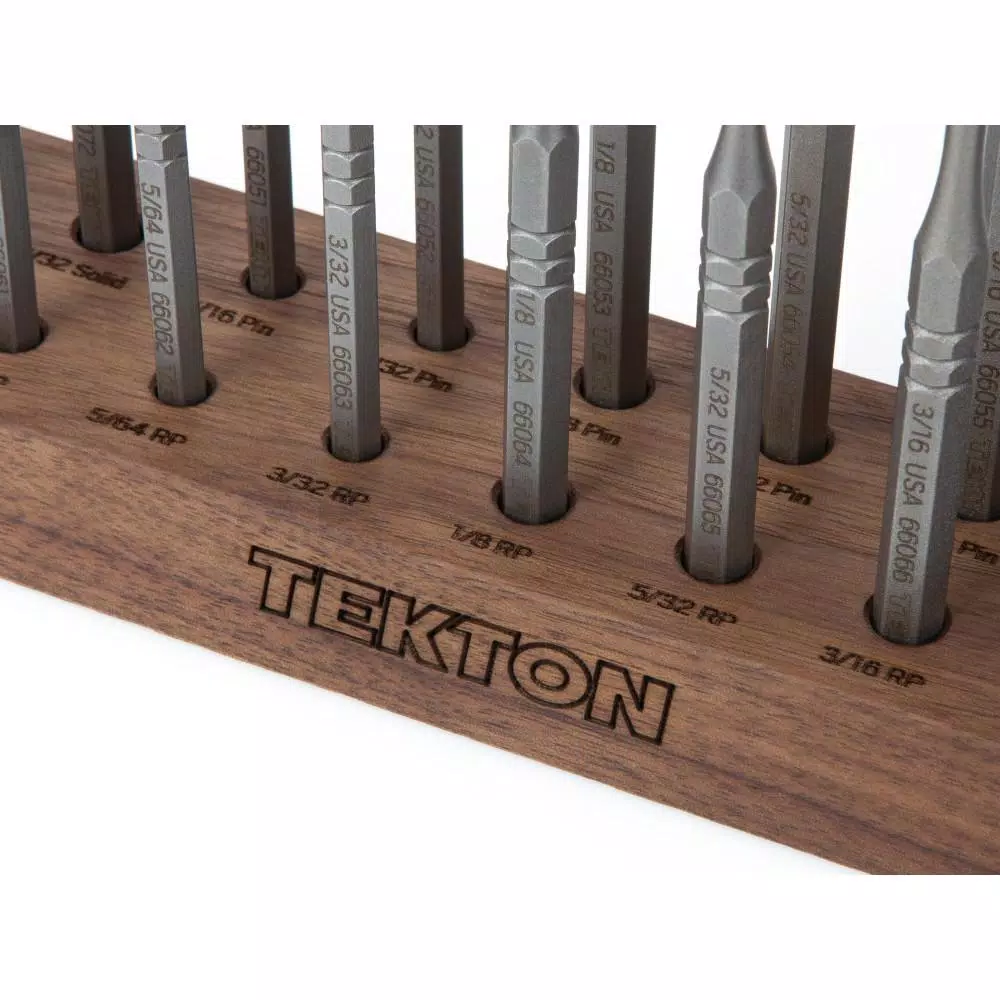TEKTON 18-Piece Gunsmith Punch Set with Walnut Bench Block