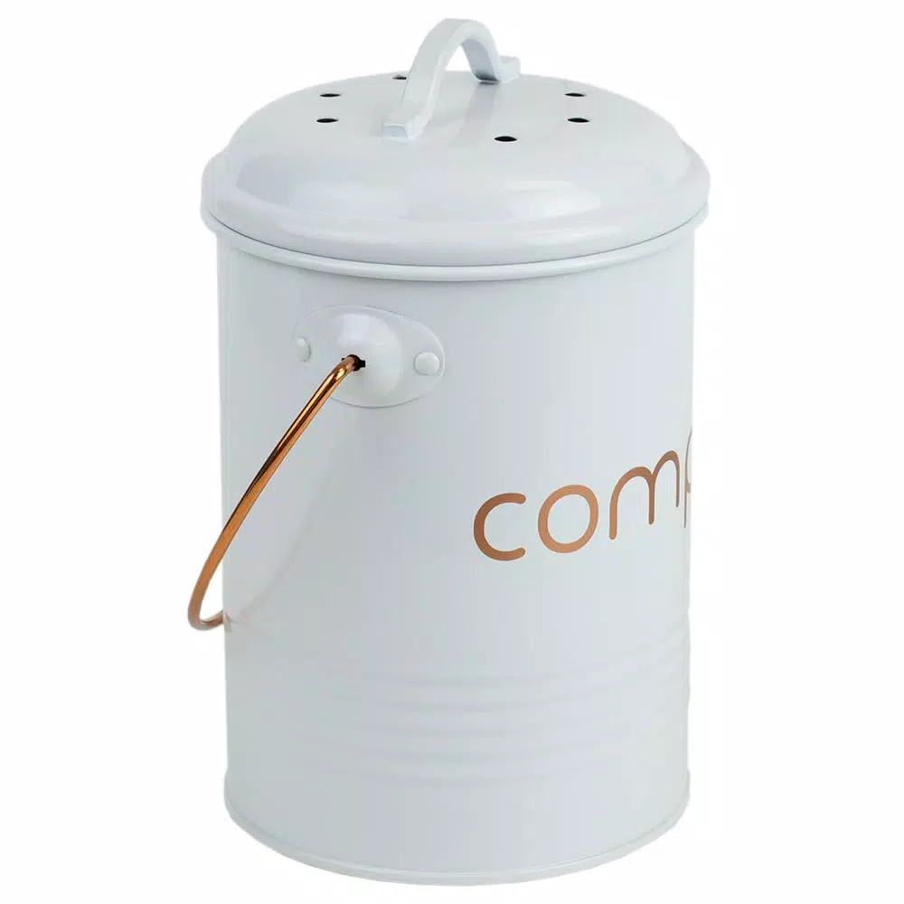 Home Basics Grove Collection Metal Compost Bin with Handle