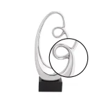 LITTON LANE Modern Reflections 24" Silver Ceramic Abstract Double Loop Oval Sculpture thumbnail 3
