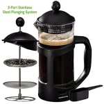 Ovente 4-Cup Black French Press Coffee and Tea Maker with Borosilicate Glass Carafe and Measuring Scoop thumbnail 5