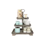 3R Studios Rustic Brown 3-Tier Decorative Tray with Metal and Fir Wood Construction thumbnail 6