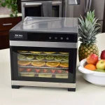 AROMA 6-Tray Digital Food Dehydrator with Glass Door and Stainless Steel Trays, 600W, Black thumbnail 6
