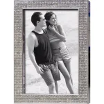 Heim Concept Chrome Plated 4x6 Inch Bling Border Metal Photo Frame, Silver thumbnail 3