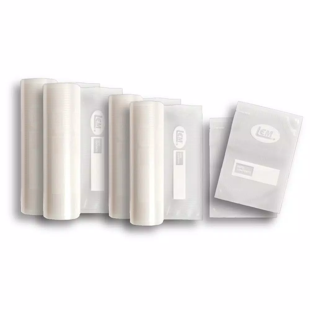 LEM Max Vac Vacuum Bags and Rolls Combo Pack - Puncture Resistant Food Storage
