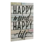 Stonebriar Collection Stonebriar Happy Mind Happy Life Wooden Wall Art Sign, 15 x 10 in. thumbnail 2