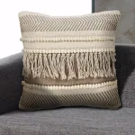 LR Resources Farmhouse Beige and Natural Geometric Chevron Throw Pillow, 20 x 20 in. thumbnail 7