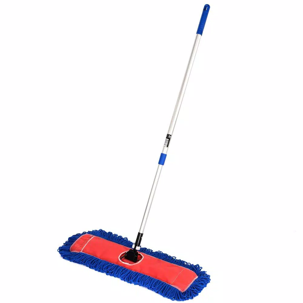 Alpine Industries 24 in. Microfiber Wet/Dry Dust Mop Set with 60 in. Telescopic Handle
