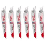 Milwaukee AX Carbide Teeth Reciprocating Saw Blades, 6 in., 5 TPI, Nail-Embedded Wood (6 Pack) thumbnail 1