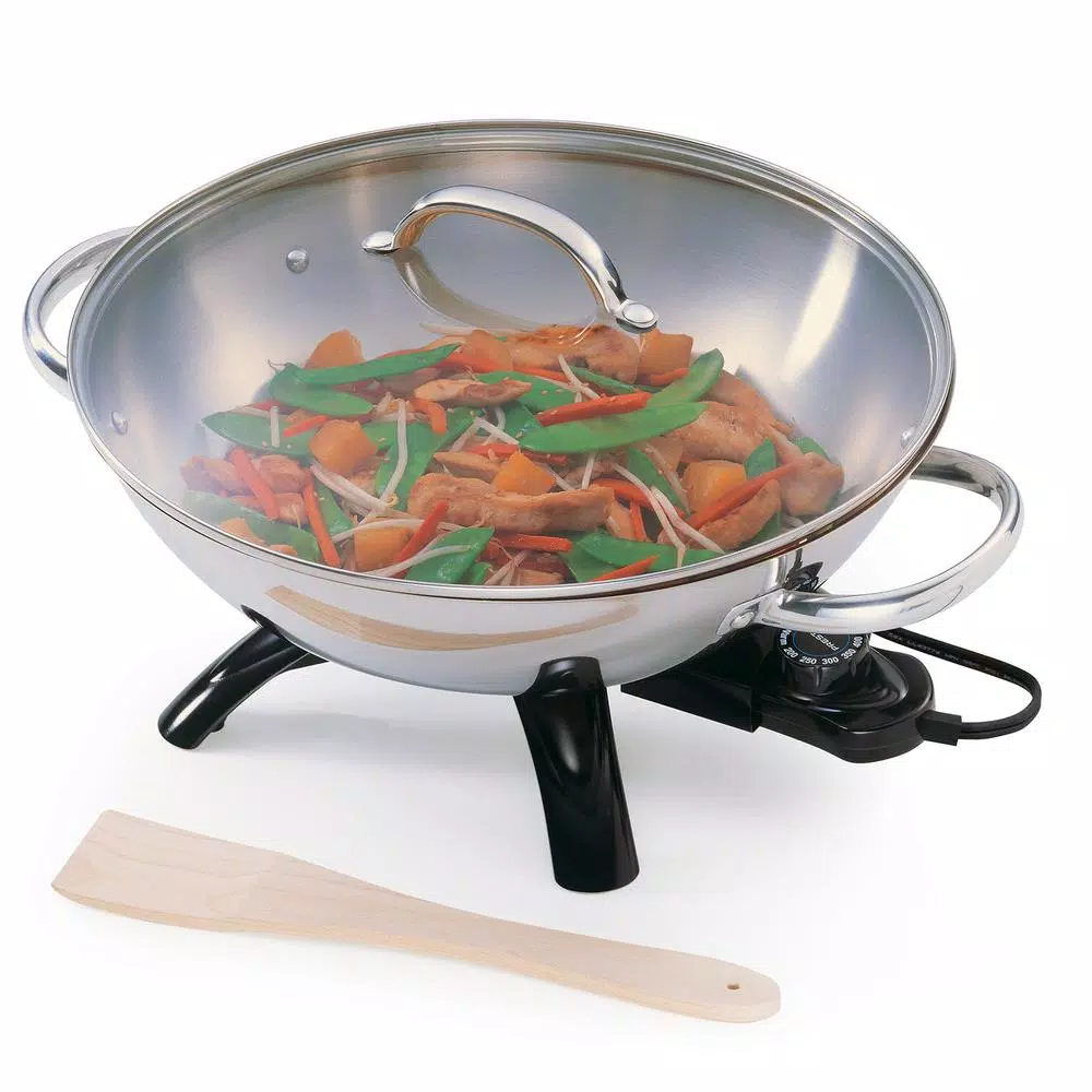 Presto 1500W Stainless Steel Electric Wok and Skillet with Control Master Heat Control