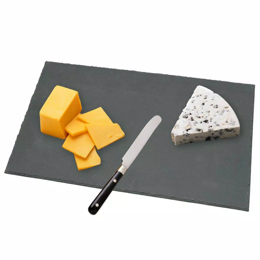 Creative Home Natural Slate Stone Rectangular Serving Board, 12 x 20 in. Cheese Platter