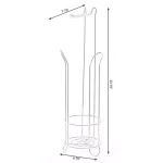 Basicwise Chrome Wire Metal Freestanding Toilet Paper Holder and Magazine Storage Rack thumbnail 6