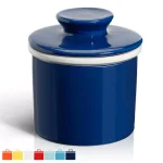 Sweese French Butter Crock - Navy Blue Porcelain Butter Keeper Dish for Fresh, Spreadable Butter thumbnail 1