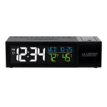 La Crosse Technology Pop-Up Projection Alarm Clock with USB Charging Port, Temperature and Humidity Display, Black thumbnail 4