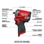 Milwaukee M12 FUEL 3/8 in. Stubby Impact Wrench & Ratchet Combo Kit with Two 3.0 Ah Batteries thumbnail 7